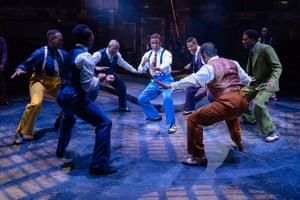 Michael Buffong’s revival of Guys and Dolls in 2018, with Ashley Zhangazha, centre, as Sky Masterson