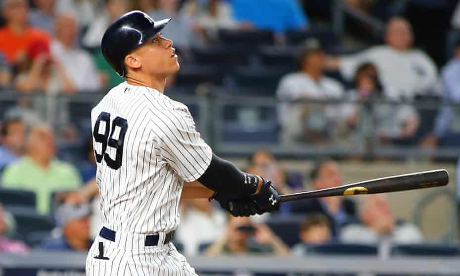 The 6ft 7in Aaron Judge has hit some huge home runs this season