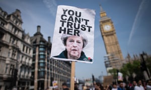 Protesters outside Westminster last month.