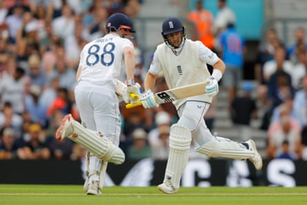 Harry Brook and Joe Root at the Oval.