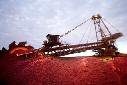 Iron ore being loaded in Port Hedland, Western Australia