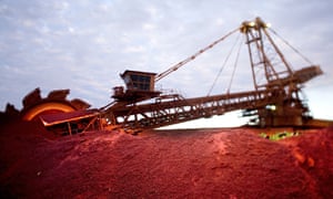 BHP excavator at a mine