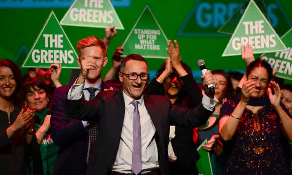 Greens Leader Senator Richard Di Natale at the Green’s 2016 election night party.