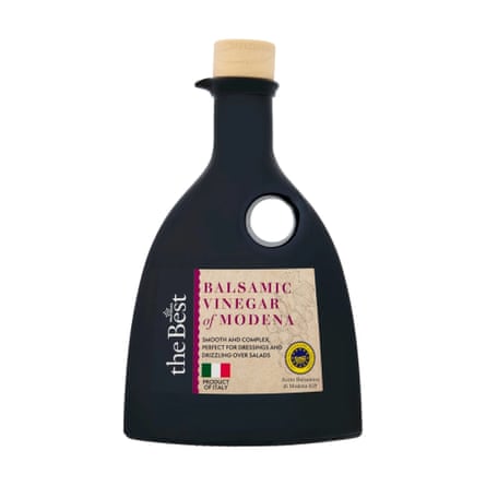 Morrisons The Best Balsamic Vinegar in a bell-shaped, black bottle