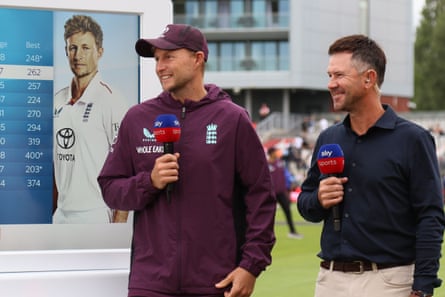Joe Root and Ricky Ponting at Old Trafford