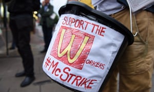 A McDonald’s strike in London in September 2017.