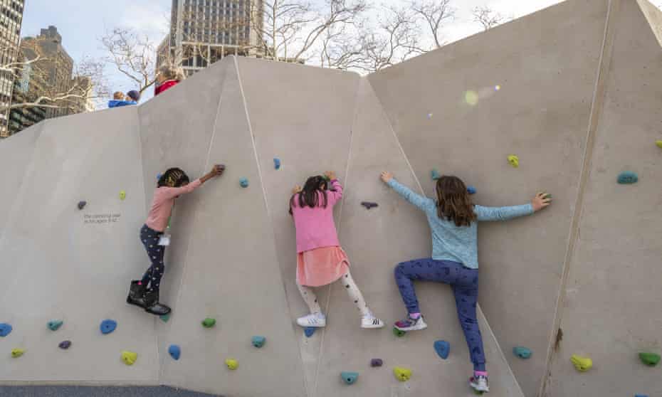 Children on a playground in New York, New York on 16 December 2021.