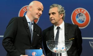 Gianni Infantino, left, has worked closely with Michel Plantini at Uefa for the last six years.