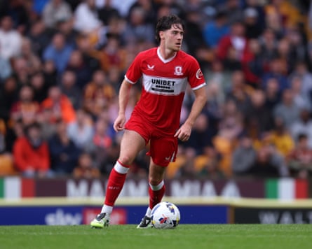 Hayden Hackney runs with the ball during the pre-season friendly match between Bradford City and Middlesbrough