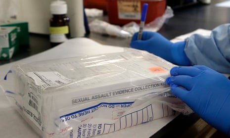 A sexual assault evidence kit is logged in the biology lab at the Houston Forensic Science Center in Houston on Thursday, April 2, 2015. The new attention to sexual assault kits stems from a combination of factors: the persistence of advocacy groups, investigative media reports, the willingness of rape survivors to speak out and political support from statehouses up to the White House. (AP Photo/Pat Sullivan)