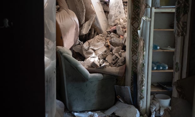 Damage to a residence in Chasiv Yar