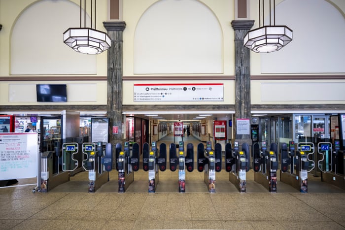 Empty ticket barriers at Cardiff Central train station on 23 June, 2022 in Cardiff, United Kingdom.
