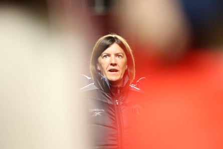 Karen Hills during the team huddle after the match between Charlton Athletic and West Ham United in the FA Women’s League Cup