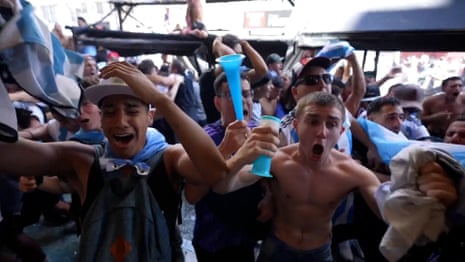 Emotional Argentina fans celebrate their nation's third World Cup victory – video