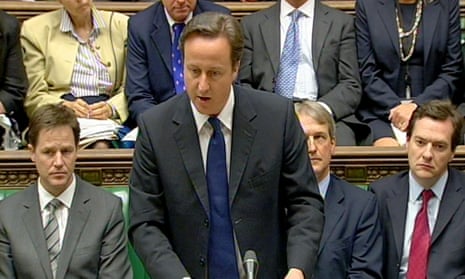 David Cameron, then prime minister, in the House of Commons in 2010.