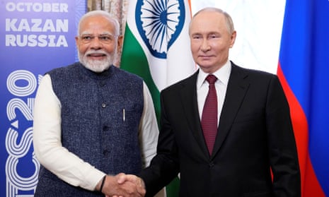 Vladimir Putin meets Narendra Modi in Kazan.