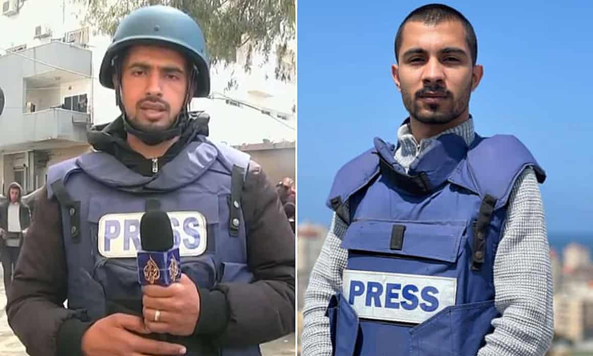 Ismail al-Ghoul and Rami al-Rifi, who were killed in the Israeli blast, had been reporting together at the al-Shati refugee camp.
