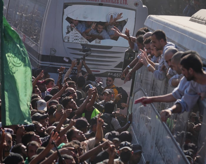 ‘Locked up for 24 years’: joy and sorrow as Palestinian prisoners and detainees return home