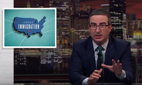 John Oliver on America’s system of legal immigration: “I am biased here. I have been through this system and I can tell you: it’s rough.”