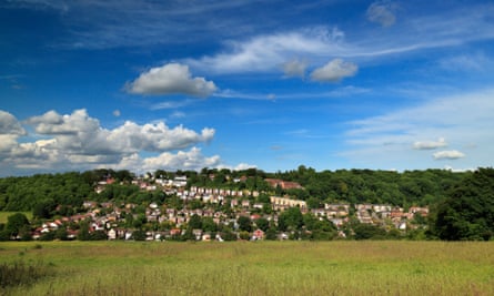 The Kent village of Biggin Hill, as seen from the green belt.