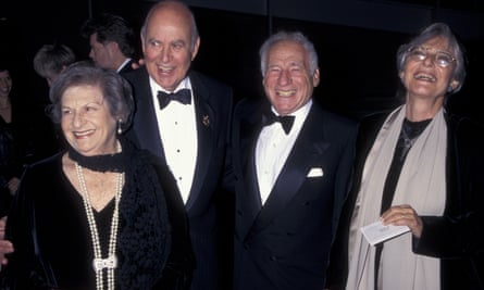 Carl Reiner and his wife Estelle, with Mel Brooks and Anne Bancroft in 1997.