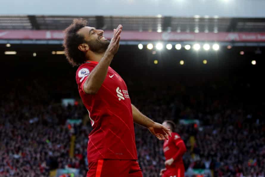 Mohamed Salah lors du match nul entre Liverpool et Brighton.