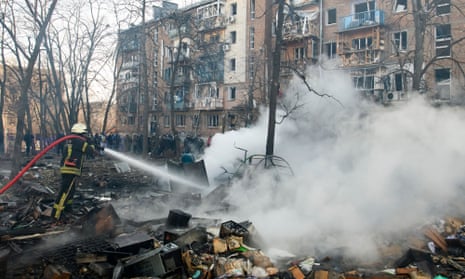 Residential district of Kyiv after it was hit by shelling