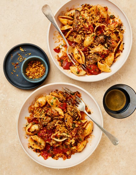 Yotam Ottolenghi’s conchiglie with smoked oyster sauce.