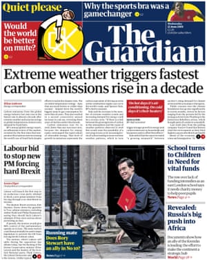 Guardian front page, Wednesday 12 June 2019