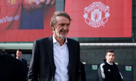 Sir Jim Ratcliffe pictured on Friday at Old Trafford, where he held talks over his proposed takeover of Manchester United.