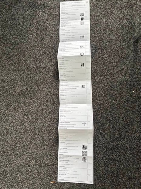 Clacton ballot paper