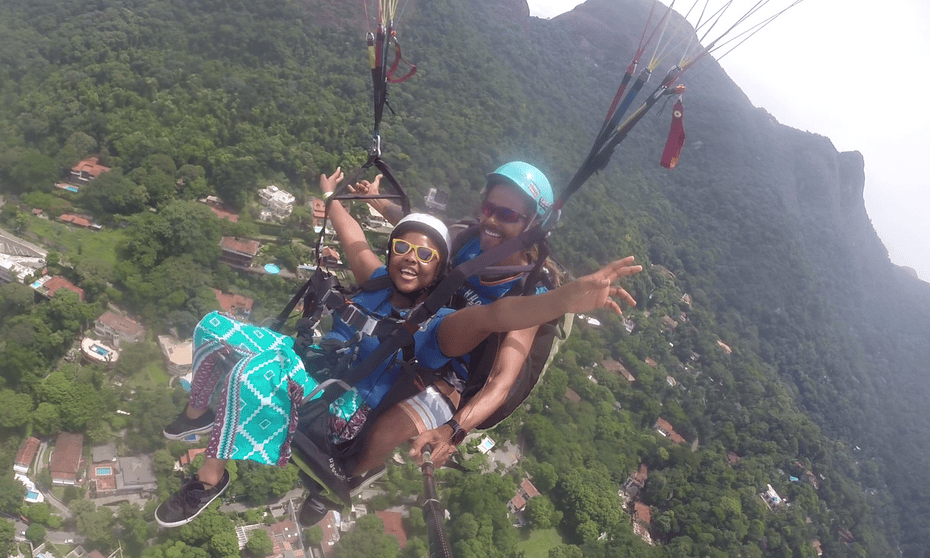 Jay Abdullahi paragliding in South Africa