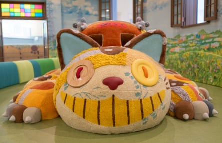 An exhibit from the Cat Bus Room, based on My Neighbor Totoro.
