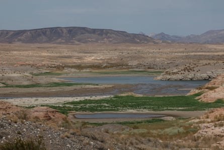 Small pools of water at the heart of Lake Mead