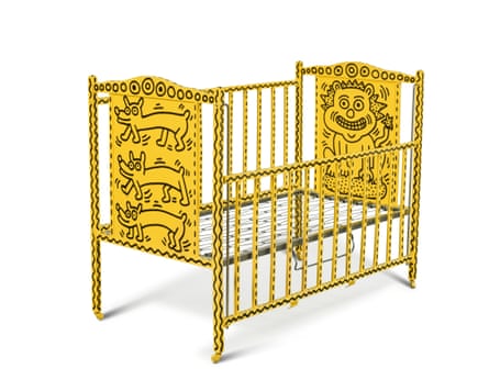 a yellow crib