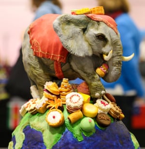 London, England‘Around the World in 80 Cakes’ display The Cake and Bake Show. The Cake and Bake Show, the UK’s biggest baking event opens its door at ExCeL London. UK’s best Cake Artists takes part in ‘Around the World in 80 Cakes’ Cake Competition.