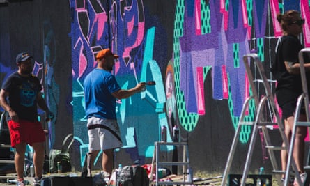 Street art being created in Lublin.