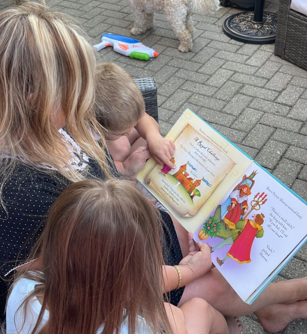 Sarah Becker with her grandchildren