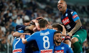 Napolis Kalidou Koulibaly Is Mobbed By His Team Mates After Scoring The Winner Napolis Kalidou Koulibaly Is Mobbed By His Team Mates After Scoring The Winner