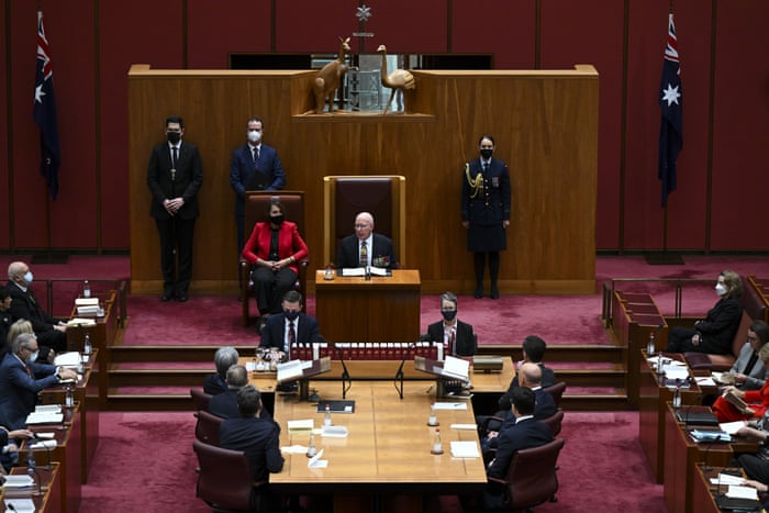 Australian governor general, David Hurley, addresses the opening of the 47th federal Parliament