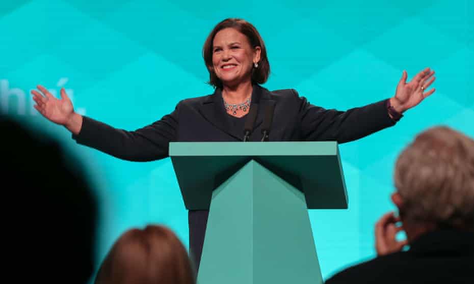 ‘I want to be taoiseach,’ the Sinn Féin leader, Mary Lou McDonald, told the party’s annual conference