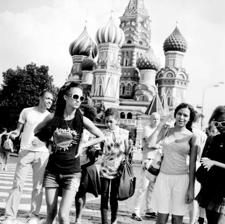 Vlada and her friends in Moscow’s Red Square.