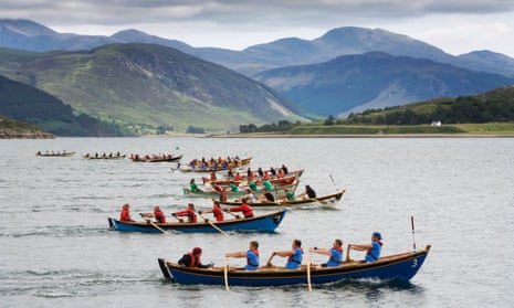 The St Ayles Skiff World Championships in Ullapool, 2013, in which crews of rowers compete in boats made to the St Ayles skiff design by Iain Oughtred.