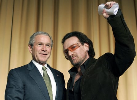 George W. Bush and Bono pictured in 2006.