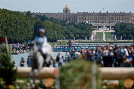 The eventing cross-country event on day two of the Games, backed by the Palace of Versailles.