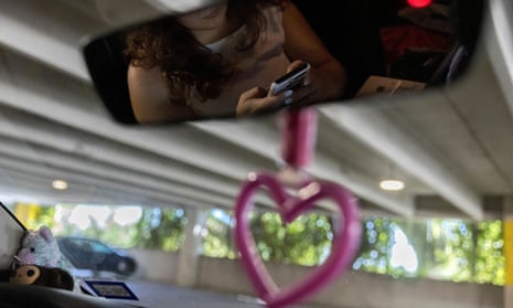 A volunteer with a Texas-based organization that provides financial assistance to abortion seekers anywhere, texts with a woman seeking help to pay for her abortion, in San Antonio.