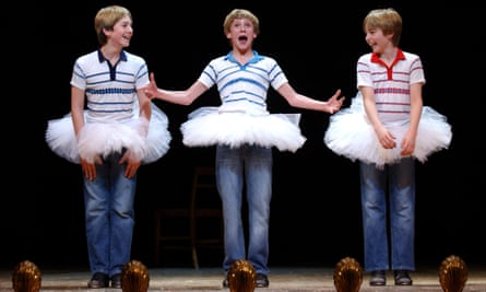 James Lomas, George McGuire and Liam Mower during the curtain call for world premiere of Billy Elliot the Musical.