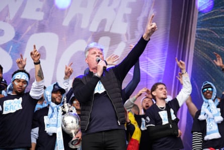 Doug King during a victory parade in Coventry.
