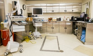 Check out station at Morgue in the office of Chief Medical Examiner of New York in Brooklyn, NY