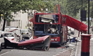 The bus destroyed by a terrorist’s bomb in London’s Tavistock Square, July 2005